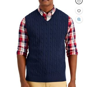 Club room Men's Navy Sweater Vest( size: m)